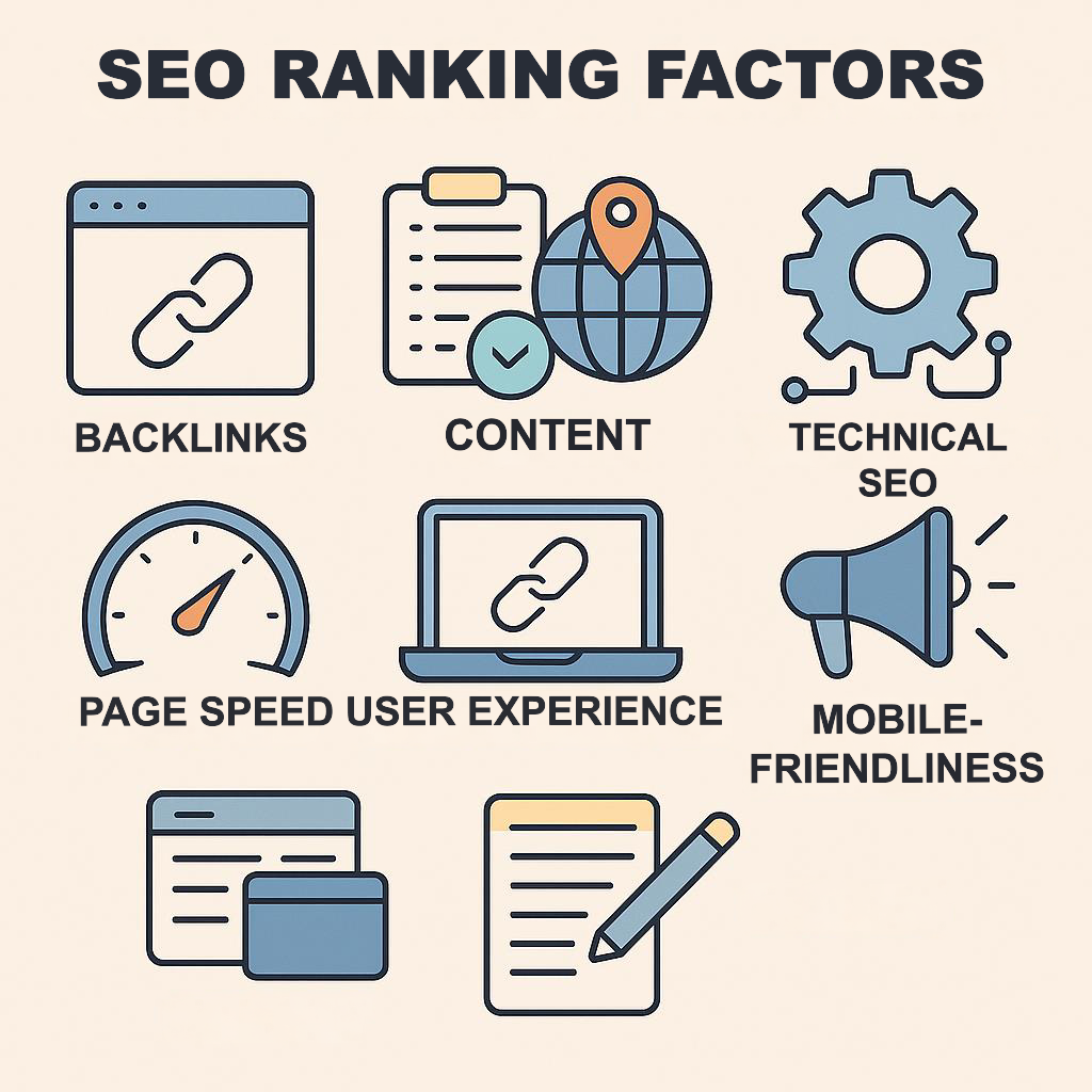 SEO Ranking Factors Icons
